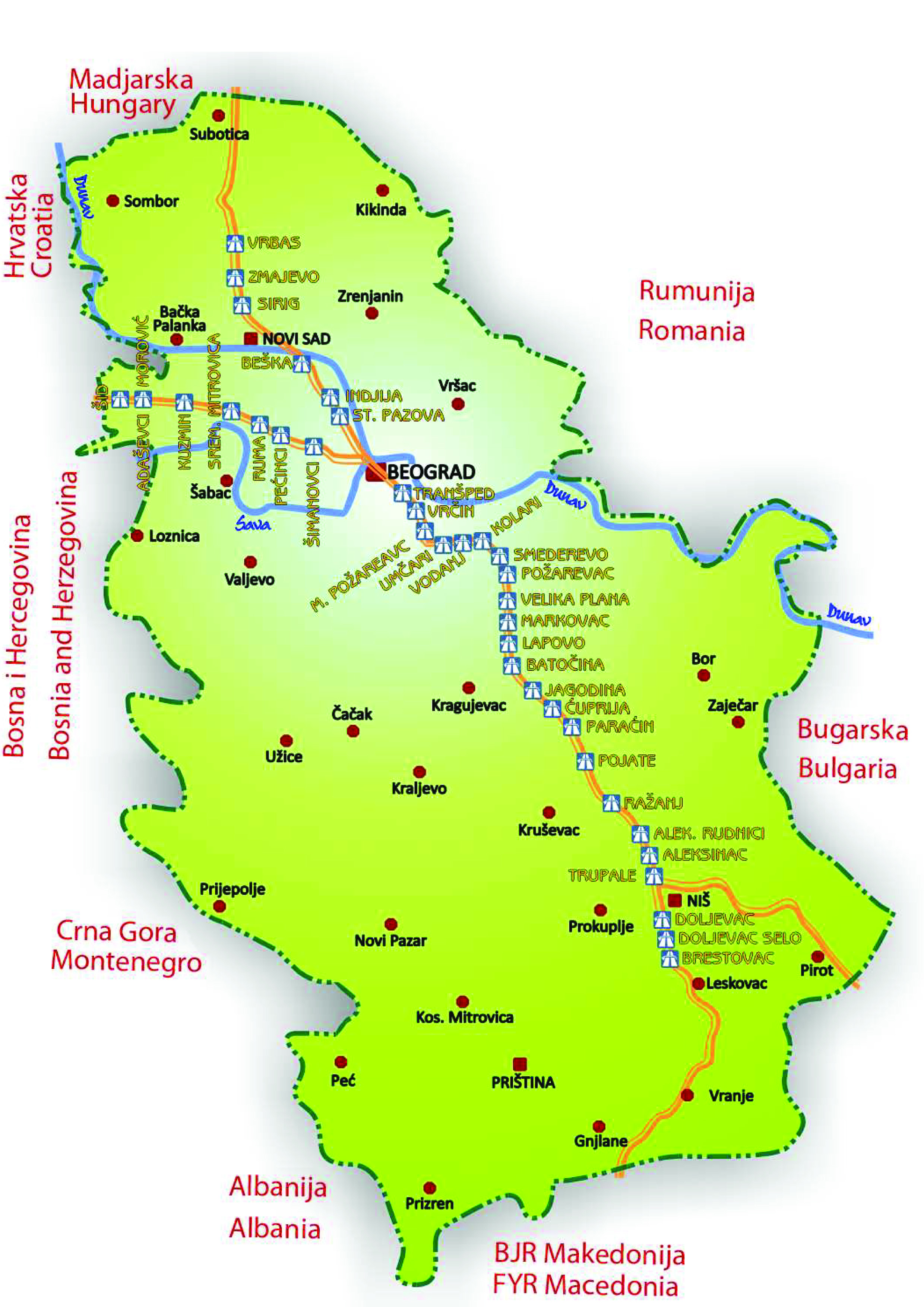 mapa autoputa srbije Putarina cene Srbija | Lokacije naplatnih stanica mapa autoputa srbije